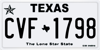 TX license plate CVF1798