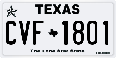 TX license plate CVF1801
