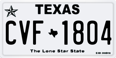 TX license plate CVF1804