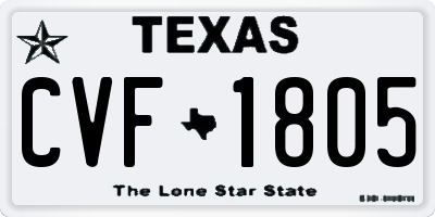 TX license plate CVF1805