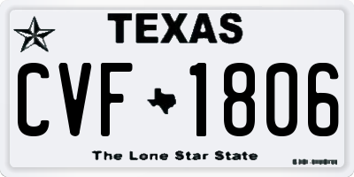 TX license plate CVF1806