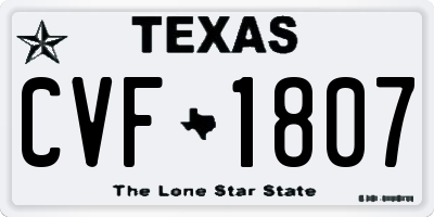 TX license plate CVF1807