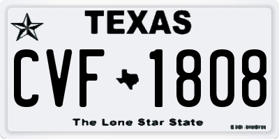 TX license plate CVF1808