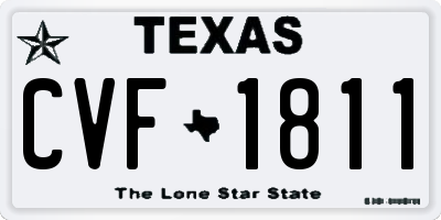 TX license plate CVF1811