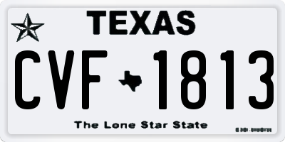 TX license plate CVF1813