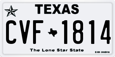 TX license plate CVF1814