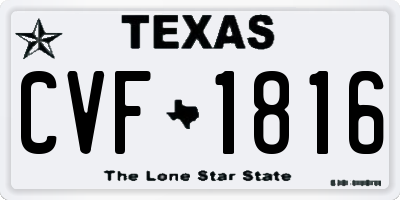 TX license plate CVF1816
