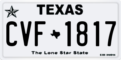 TX license plate CVF1817