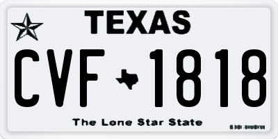 TX license plate CVF1818