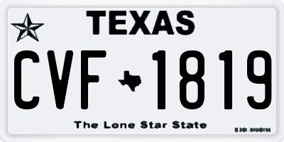 TX license plate CVF1819