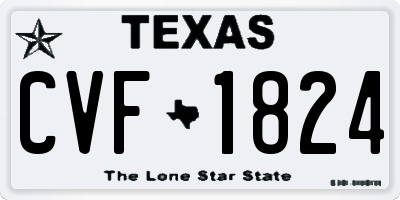 TX license plate CVF1824