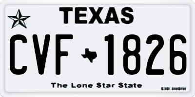 TX license plate CVF1826