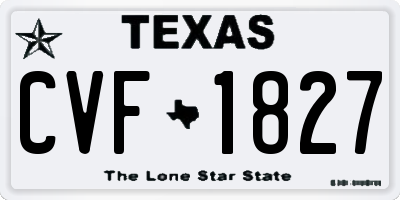TX license plate CVF1827