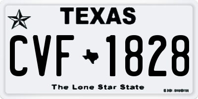 TX license plate CVF1828