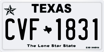 TX license plate CVF1831