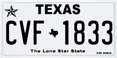 TX license plate CVF1833