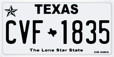 TX license plate CVF1835