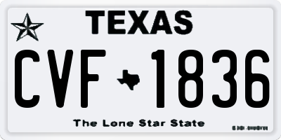 TX license plate CVF1836