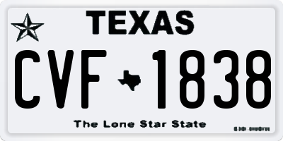 TX license plate CVF1838