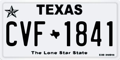 TX license plate CVF1841