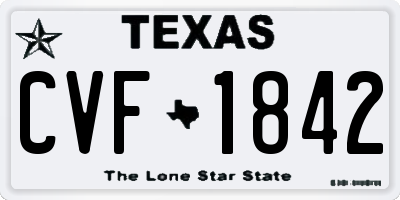 TX license plate CVF1842