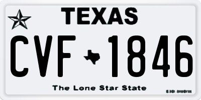TX license plate CVF1846