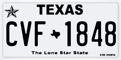 TX license plate CVF1848