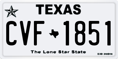TX license plate CVF1851