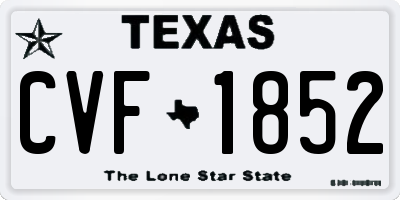 TX license plate CVF1852