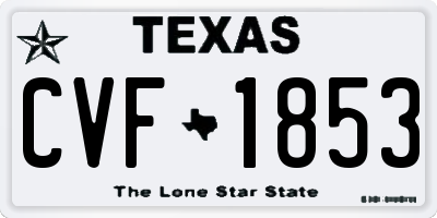 TX license plate CVF1853
