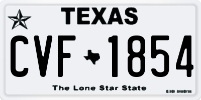 TX license plate CVF1854