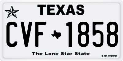 TX license plate CVF1858