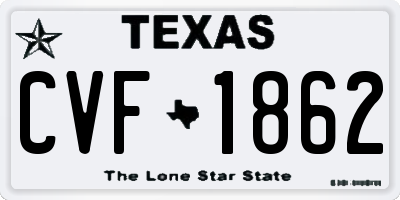 TX license plate CVF1862