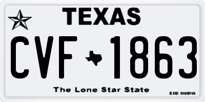 TX license plate CVF1863