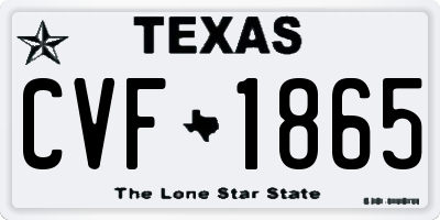 TX license plate CVF1865