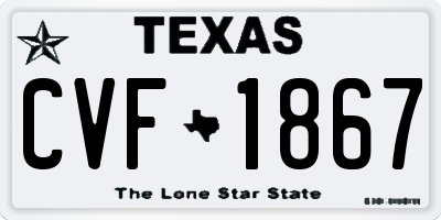 TX license plate CVF1867