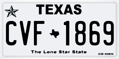 TX license plate CVF1869