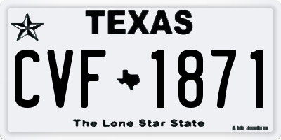TX license plate CVF1871