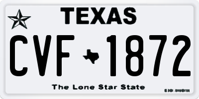 TX license plate CVF1872