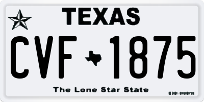 TX license plate CVF1875