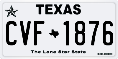 TX license plate CVF1876