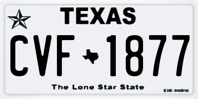 TX license plate CVF1877