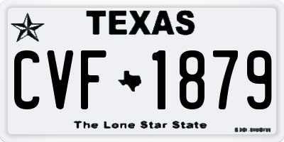 TX license plate CVF1879
