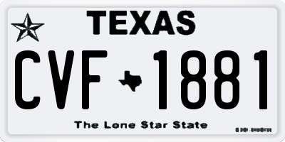 TX license plate CVF1881