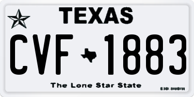 TX license plate CVF1883