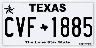 TX license plate CVF1885