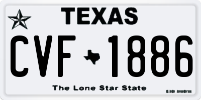 TX license plate CVF1886