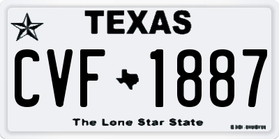 TX license plate CVF1887