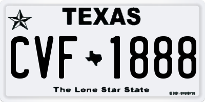 TX license plate CVF1888