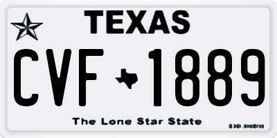TX license plate CVF1889
